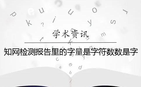 知网检测报告里的字量是字符数数是字量