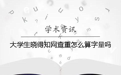 大学生晓得知网查重怎么算字量吗？