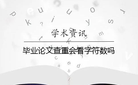 毕业论文查重会看字符数吗？