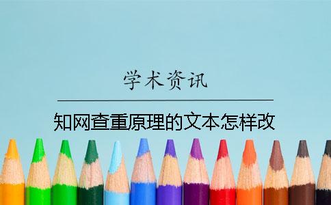 知网查重原理的文本怎样改